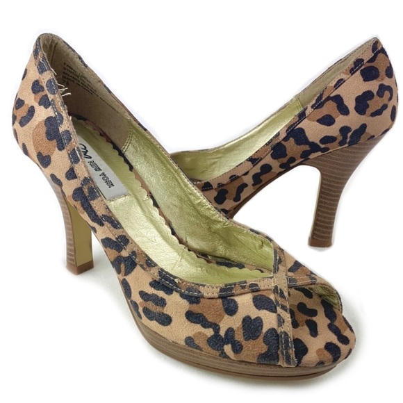 Steve Madden Pumps Leopard Print Open Toe 7.5 - Picture 2 of 8